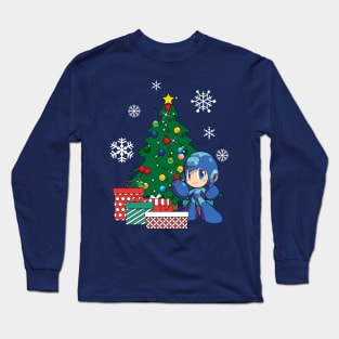 Mega Man Around The Christmas Tree Long Sleeve T-Shirt